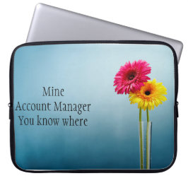 Blau mit zwei Blume auf einem Laptop-Ärmel Laptopschutzhülle