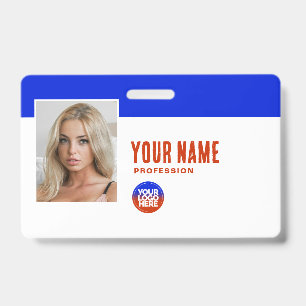 Blau Mitarbeiter-Foto-ID Unternehmen Bold Securi Ausweis