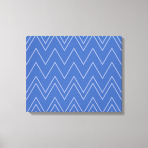 Blau, modern, einfach, cool, trendy Zickzack-Muste Leinwanddruck