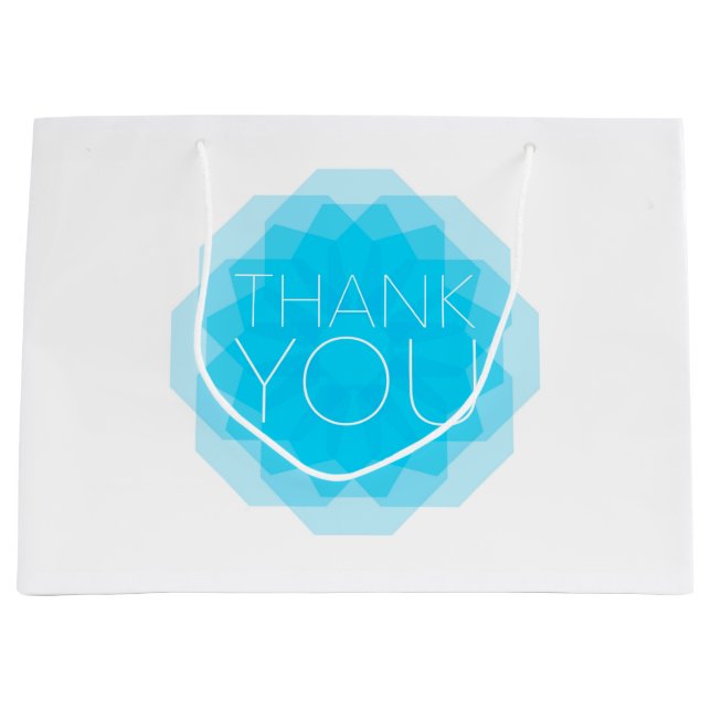 Blau, modern, einfach, elegant Design, Danke Große Geschenktüte (Vorderseite)