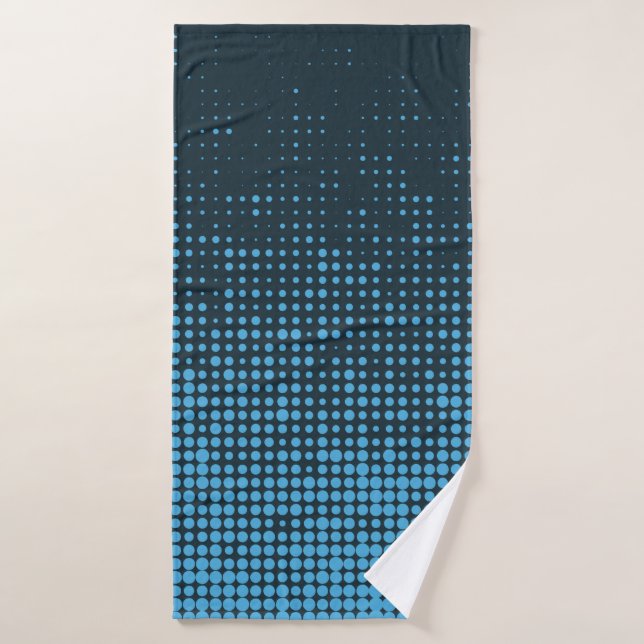 Blau, modern, Retro, cool, trendy dot pattern Badehandtuch (Badehandtuch)