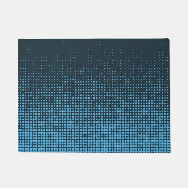 Blau, modern, Retro, cool, trendy dot pattern Fußmatte (Vorderseite)