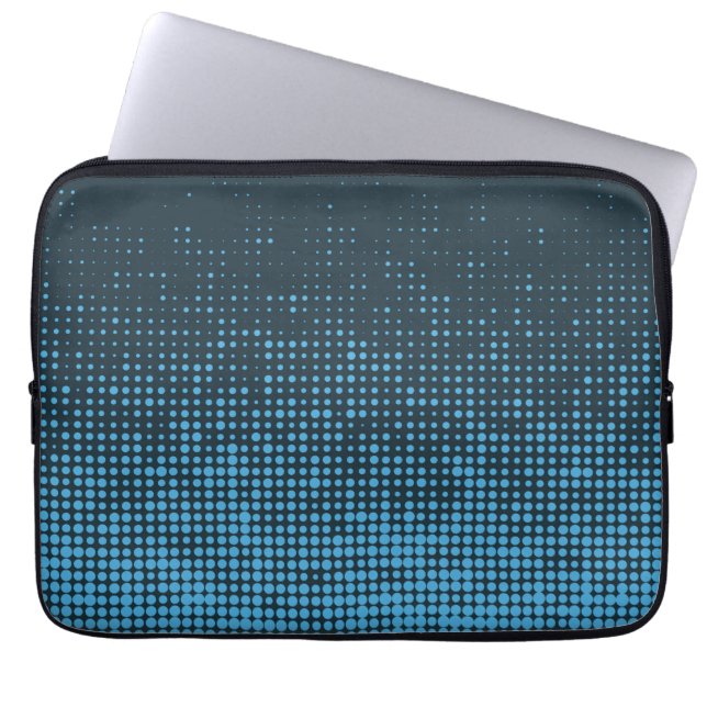 Blau, modern, Retro, cool, trendy dot pattern Laptopschutzhülle (Vorderseite)