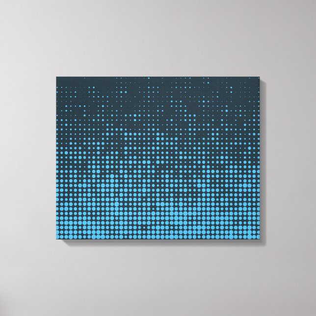 Blau, modern, Retro, cool, trendy dot pattern Leinwanddruck (Vorderseite)