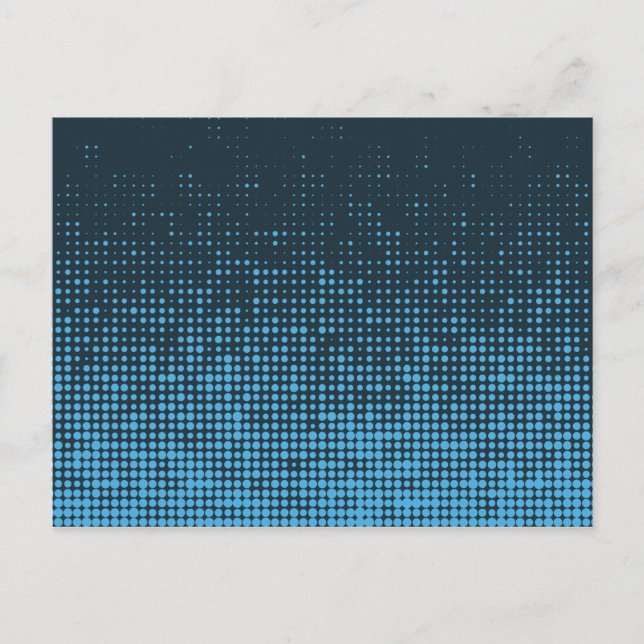 Blau, modern, Retro, cool, trendy dot pattern Postkarte (Vorderseite)