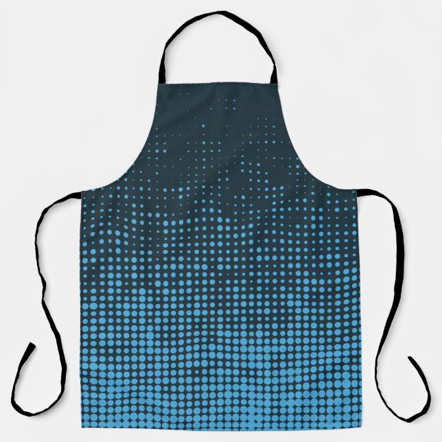 Blau, modern, Retro, cool, trendy dot pattern Schürze (Vorderseite)