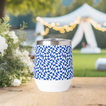 Blau modern retro Wirbel kariert
