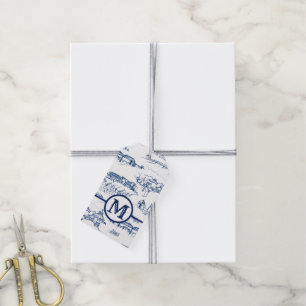 Blau Monogramm-Chattanoogas Toile Geschenkanhänger