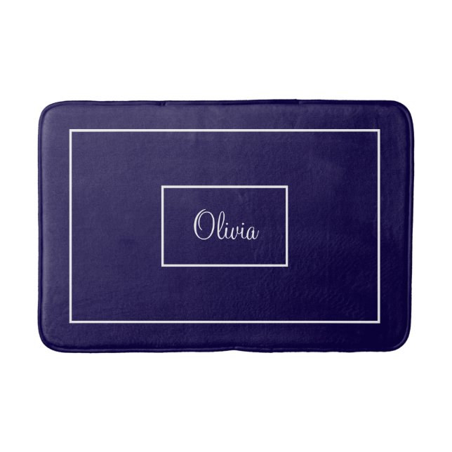 Blau monogrammiert  badematte (Vorderseite)