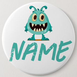 Blau/Monster/Kind/Halloween Button