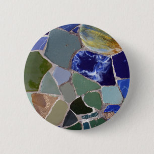 Blau-Mosaiken Antoni Gaudi Button