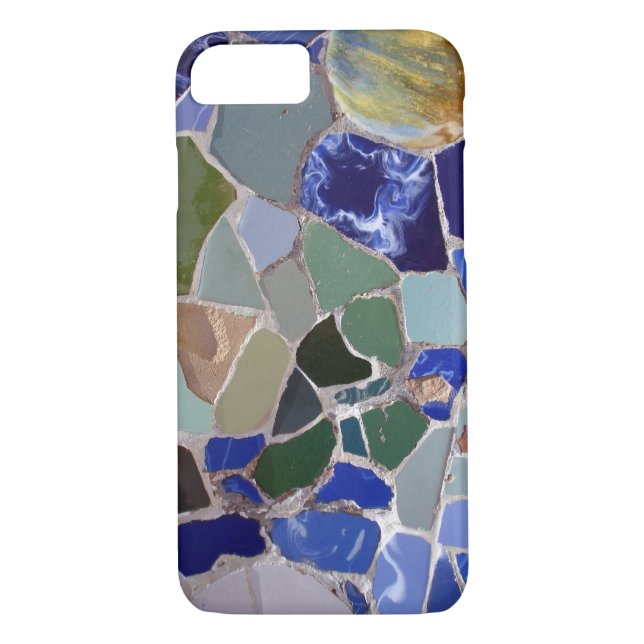 Blau-Mosaiken Antoni Gaudi Case-Mate iPhone Hülle (Rückseite)