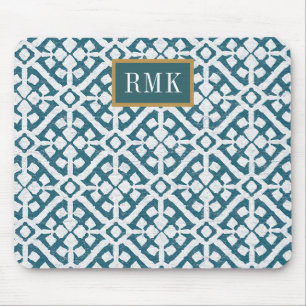 Blau-Muster des Monogramm- Amadora Mousepad