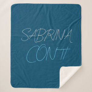 Blau Name hinzufügen Modern Minimalistisch Schlich Sherpadecke