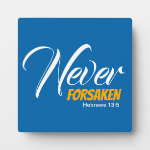 Blau NIE FORSAKEN Christlich Fotoplatte