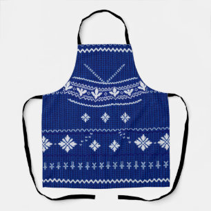 Blau Norweger Strick, Schürze
