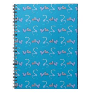 Blau-Notebooks mit Herz und Schlangen Notizblock