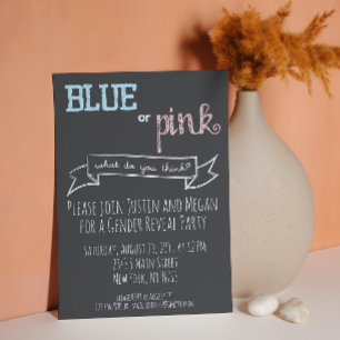 Blau oder Rosa Geschlecht enthüllende Babyparty-Ei Einladung