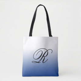 Blau Ombre über jede Farbe mit Monogramm Tasche