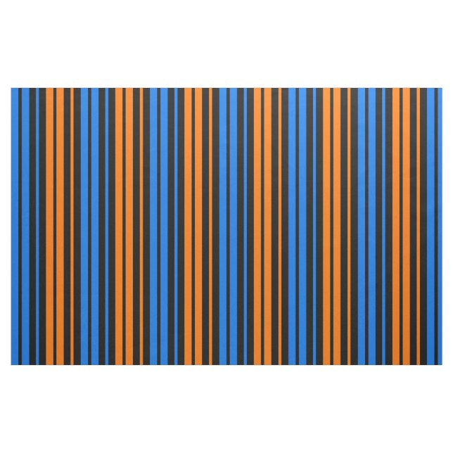 Blau Orange Blau Vertikale Streifen Design  Stoff (Fat Quarter (45,7 x 55,9 cm))