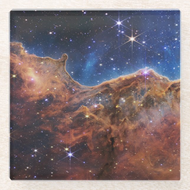 Blau/Orange Carina Nebula | JWST Glasuntersetzer (Vorderseite)