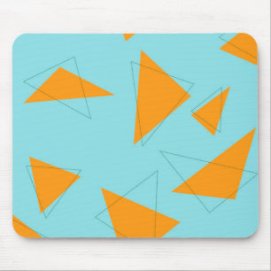 Blau, orange, cool, trendy, modernes Dreieck Mousepad