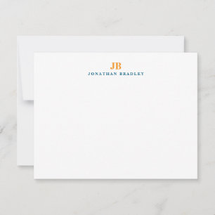 Blau & Orange einfaches modernes minimalistisches  Mitteilungskarte