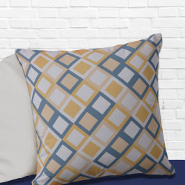 Blau Orange Geometric Muster Kissen