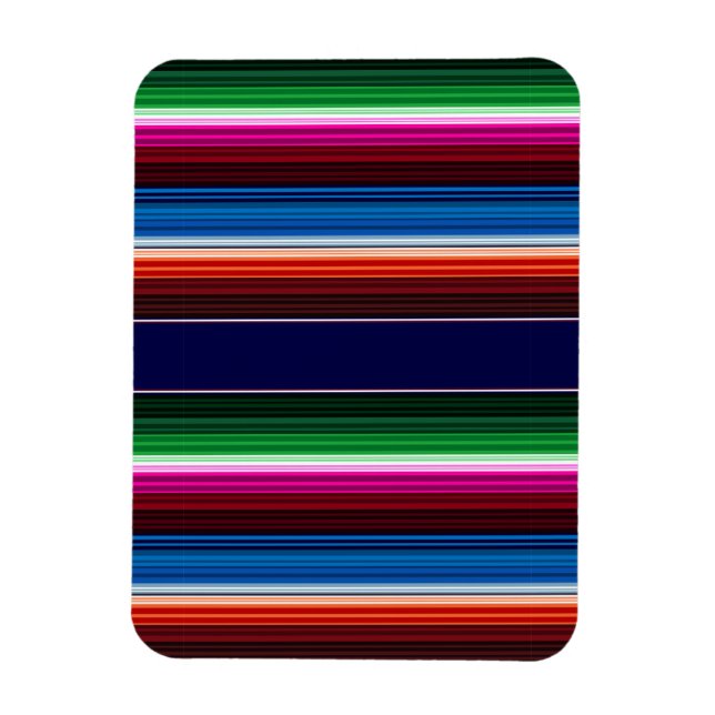 Blau, Orange, Hot Pink, grüne mexikanische Sarapie Magnet (Vertikal)