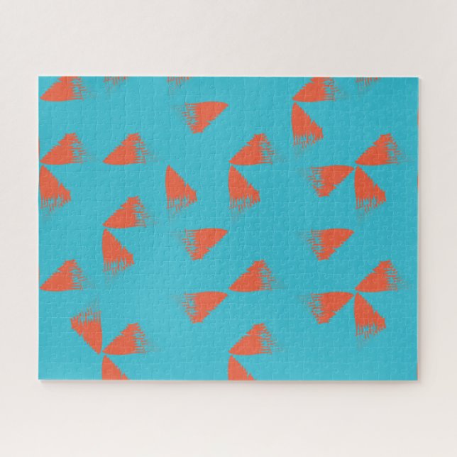 Blau, orange, lebhaft, trendig geometrisch (Horizontal)