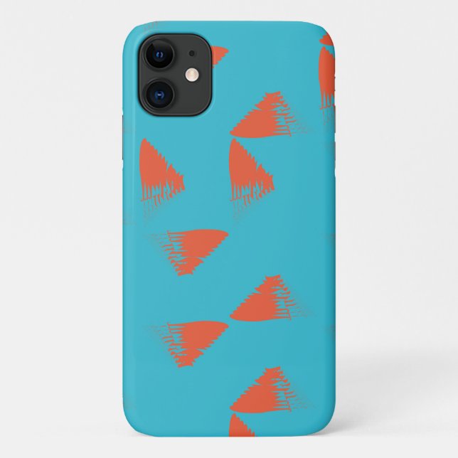 Blau, orange, lebhaft, trendig geometrisch Case-Mate iPhone hülle (Rückseite)