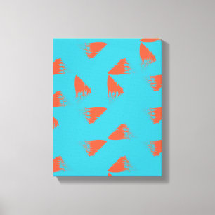 Blau, orange, lebhaft, trendig geometrisch leinwanddruck