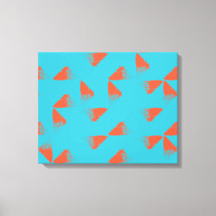 Blau, orange, lebhaft, trendig geometrisch leinwanddruck