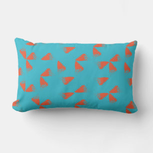 Blau, orange, lebhaft, trendig geometrisch lendenkissen