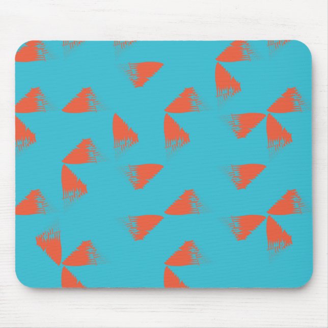 Blau, orange, lebhaft, trendig geometrisch mousepad (Vorne)
