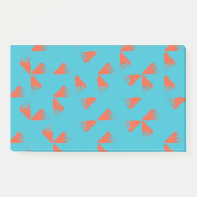 Blau, orange, lebhaft, trendig geometrisch post-it klebezettel (Vorderseite)