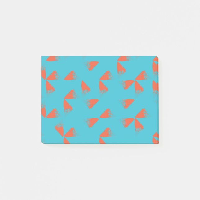 Blau, orange, lebhaft, trendig geometrisch post-it klebezettel (Vorderseite)