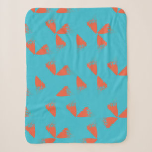 Blau, orange, lebhaft, trendig geometrisch sherpadecke