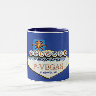 Blau Orange P-Vegas Platteville Wisconsin Tasse