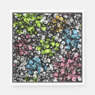 Blau Orange Pink Lime Green Polka Dots Muster Serviette