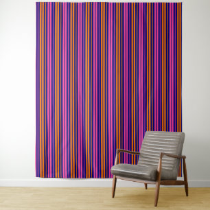 Blau Orange Pink Vertikale Streifen Design Wandteppich