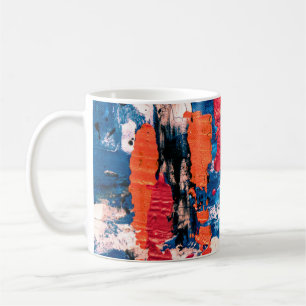 Blau, Orange, Rot und Schwarz Kaffeetasse