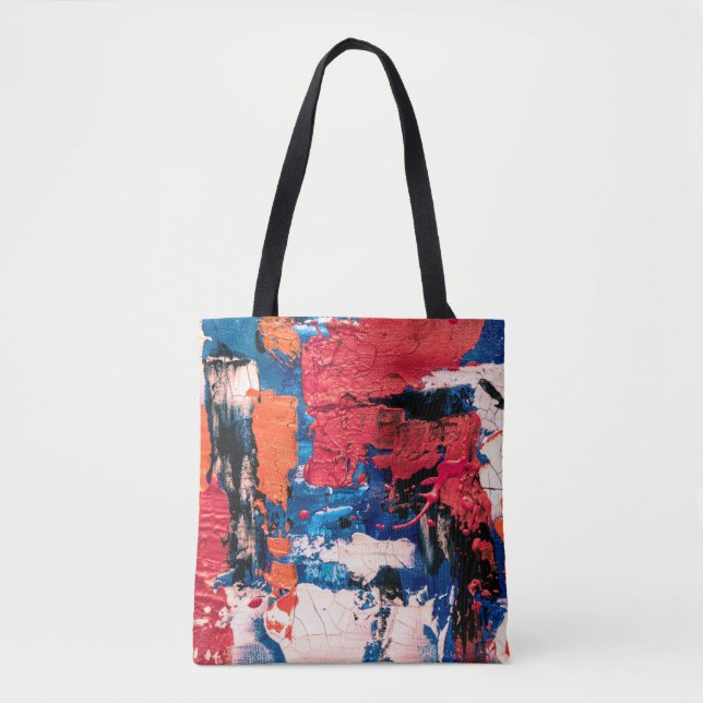 Blau, Orange, Rot und Schwarz Tasche (Vorderseite)