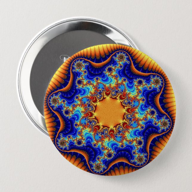 Blau, orange und gelb button (Vorne & Hinten)