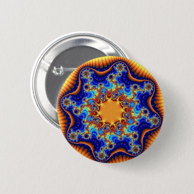 Blau, orange und gelb button (Vorne & Hinten)