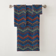 Blau-orangefarbene afrikanische Muster - modern