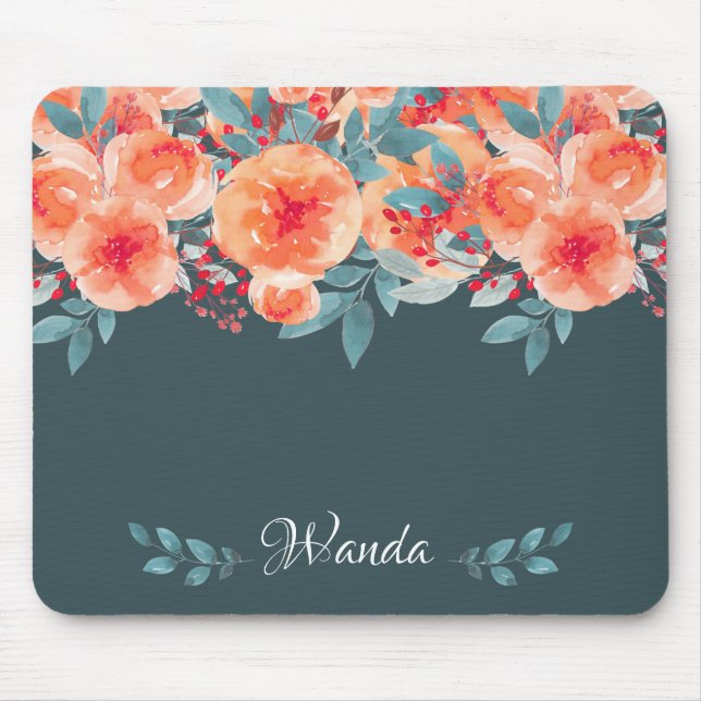 Blau-orangefarbene Maus-Pad Mousepad (Vorne)