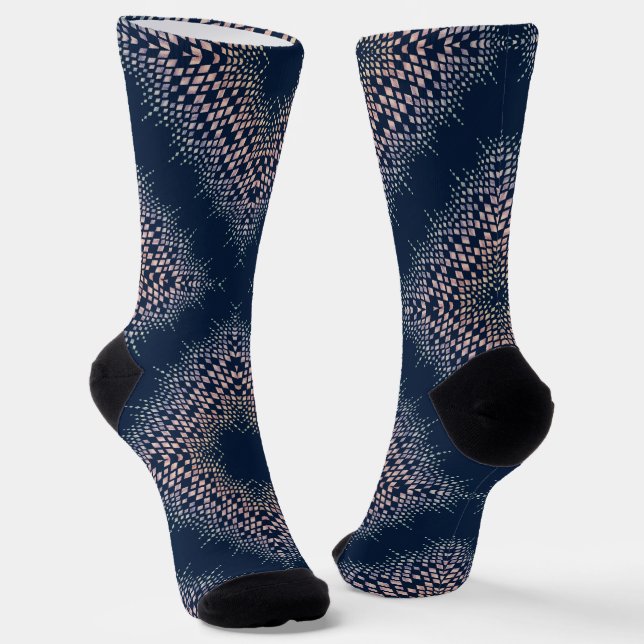 Blau-orientalische Ornamente. Socken (Gewinkelt)