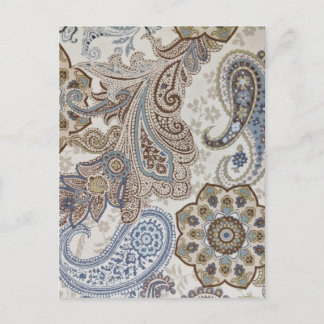Blau-Paisley-Muster Postkarte