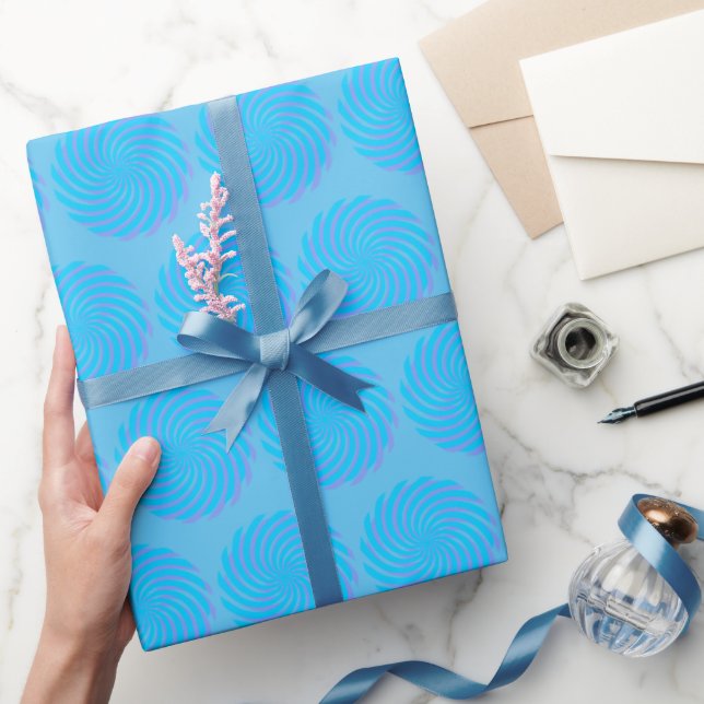Blau Pastellrosa Abstrakt Geschenkpapier (Schenken)